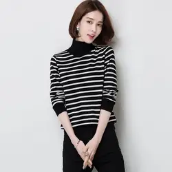 Шерстяной женский свитер, осень и зима 2019, женское платье, новый стиль, Зебра, черно-белая полоска, свитер, корейский стиль, 100% P