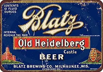 

Blatz Old Heidelberg Beer Vintage Look Reproduction Metal Sign 8 x 12