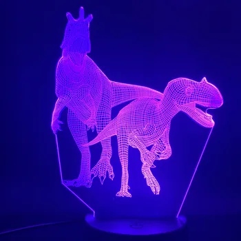 

3D Lamp Jurassic world The dinosaur raptors touch sensor best present for indoor decoration bright base led night light lamp