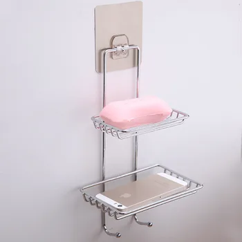 

Bathroom creative pasteable hanging drain soap holder plastic wall-mounted rack YHJ121603