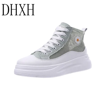 

Women's summer breathable net shoes net red with the same paragraph casual high-top canvas shoes thick bottom women's shoes