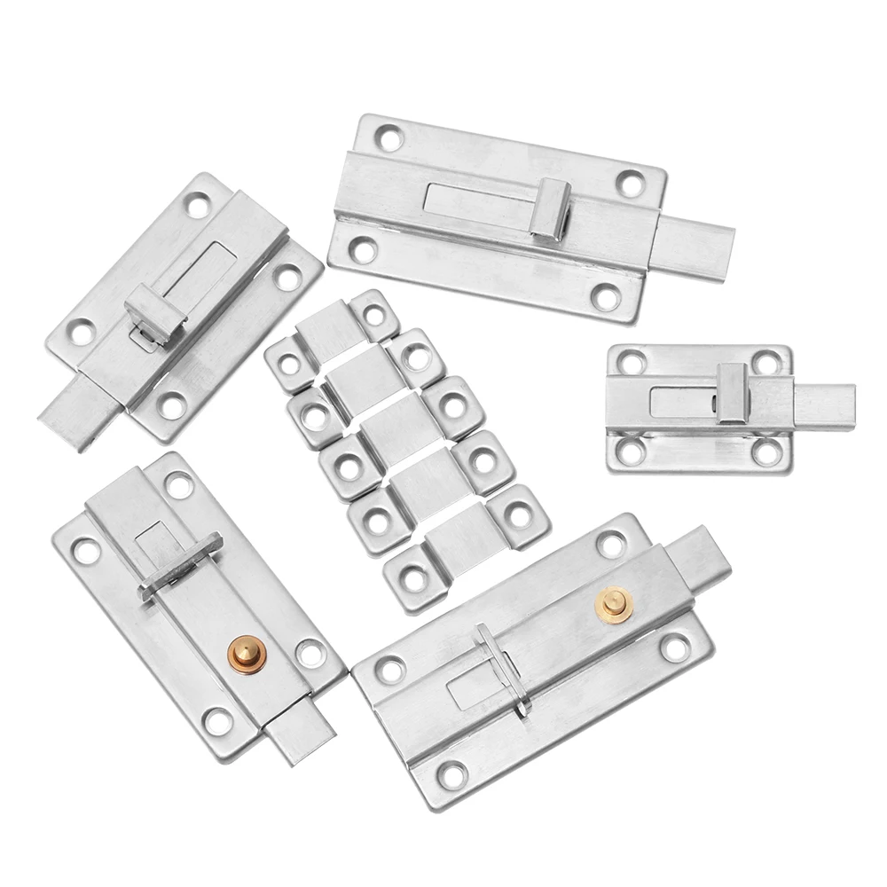 Дверные Захваты шкафа дверной навес Болт замка слайд навесной замок комплект для Ванная комната туалет мебель Спальня Нержавеющая сталь инструмент совершенствование зако