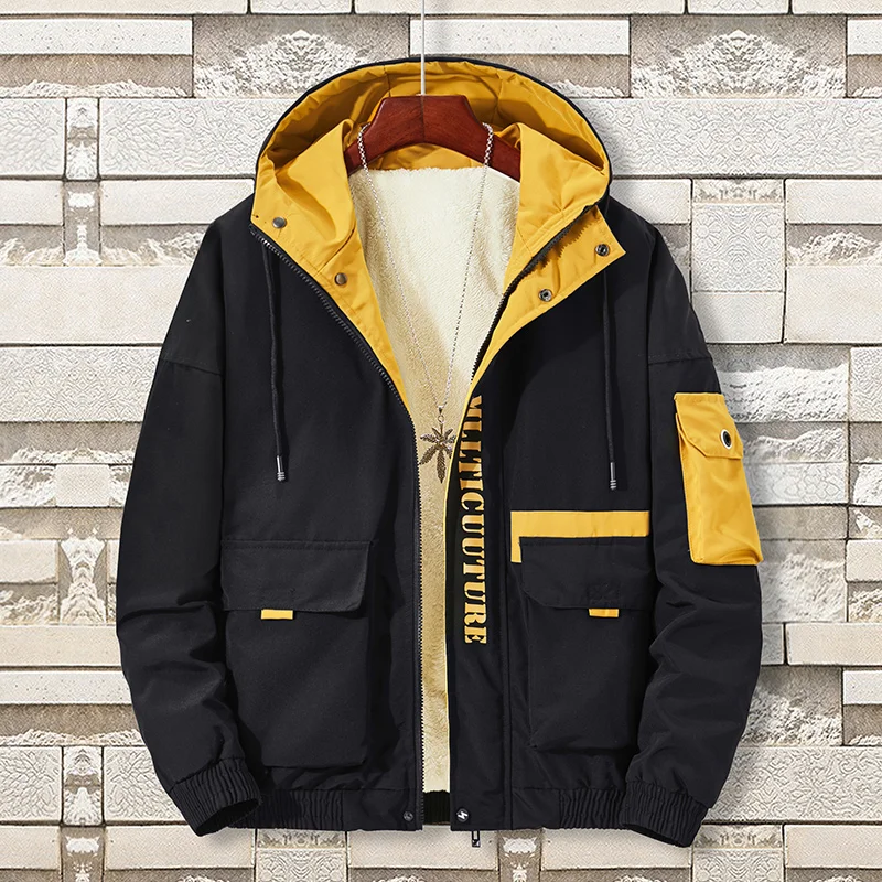 TIEPUS размера плюс 6XL, 7XL, 8XL куртка мужская флисовая с капюшоном модная куртка ВВС мужская верхняя одежда в стиле хип-хоп повседневная мужская куртка