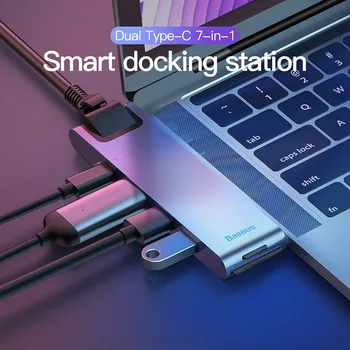 

Baseus Thunderbolt 3 Dock USB Type C to HDMI HUB Adapter for MacBook Samsung Dex Galaxy S10/S9 USB-C Converter Thunderbolt HDMI