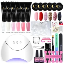 Маникюрный набор COSCELIA, набор для ногтей, 36 Вт, УФ лампа для ногтей, сушилка, Гель-лак, строительный гель для наращивания ногтей, полигель, набор для дизайна ногтей