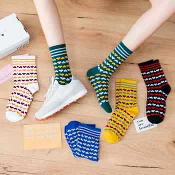 

Socks Female Autumn and Winter Tube WOMEN'S Socks Love Japanese-style Cotton Socks College Style Korean-style GIRL'S Fashion Soc