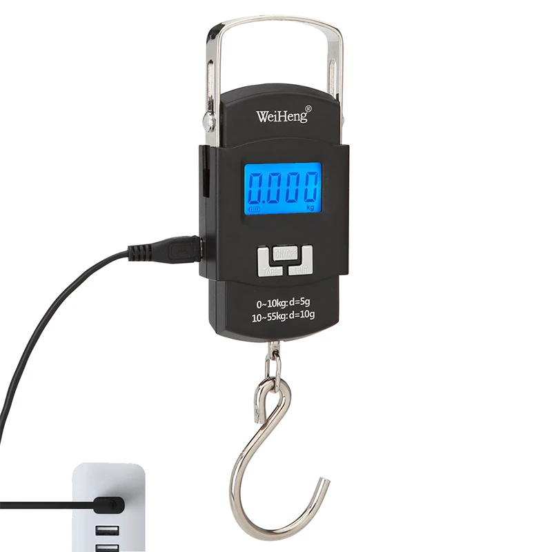 USB зарядка весы 55 кг 10 г ЖК экран цифровые подвесные кухонные с подсветкой и