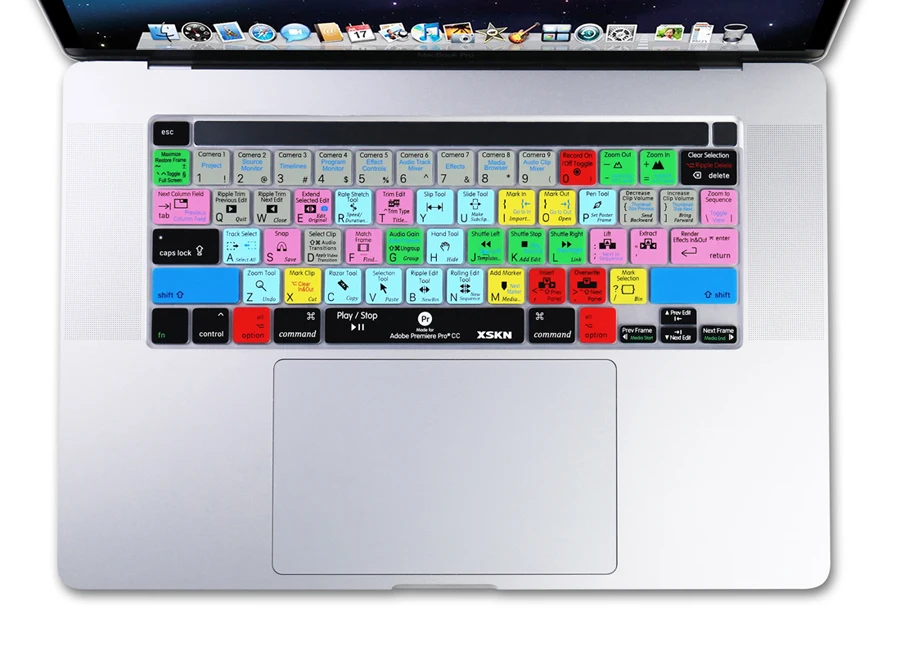 XSKN Premiere Pro CC Shortcuts Keyboard Cover Skin for US Version 16 inch A2141 New MacBook Pro with Touch Bar & Touch ID XSKN Premiere Pro CC Shortcuts Keyboard Cover Skin for US Version 16 inch A2141 New MacBook Pro with Touch Bar & Touch ID