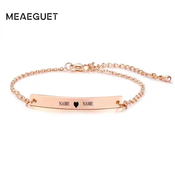 

Custom Love Women Bracelet Stainless Steel Charm Rose Gold Girl Lady Friend Gifts Charm Jewelry