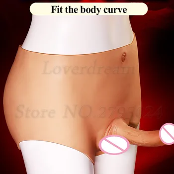 Skin Feeling Hollow/Solid Silicone Lesbian Strapon Dildo Panties Real Male Dick Sex Toys For Women Men Underwear Penis Pants 3