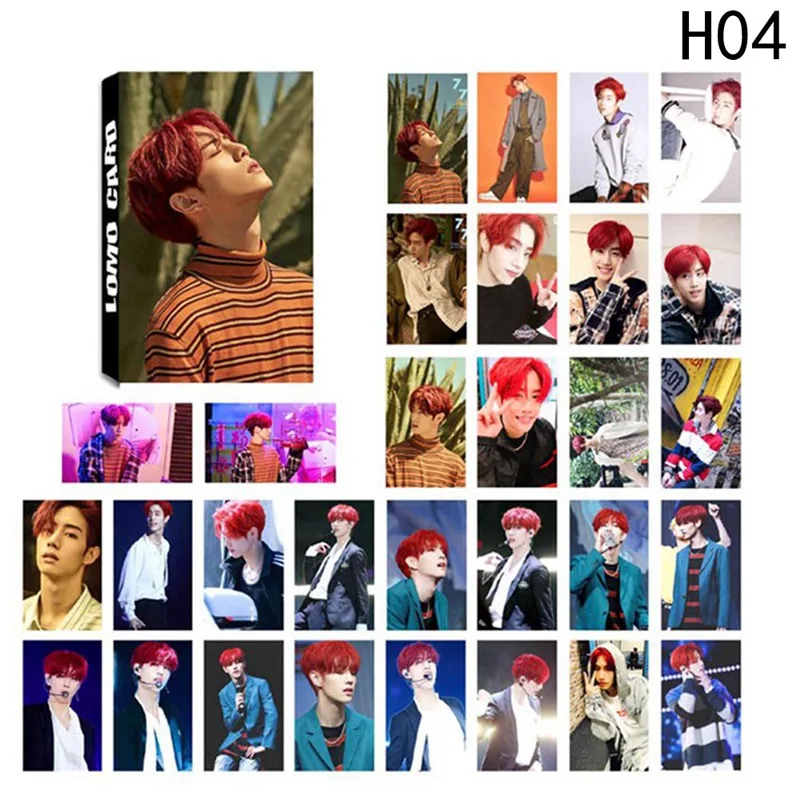 30 Pcs/Set Popular GOT7 Album LOMO Cards New Fashion Self Made Paper Photo Card Stationary Set