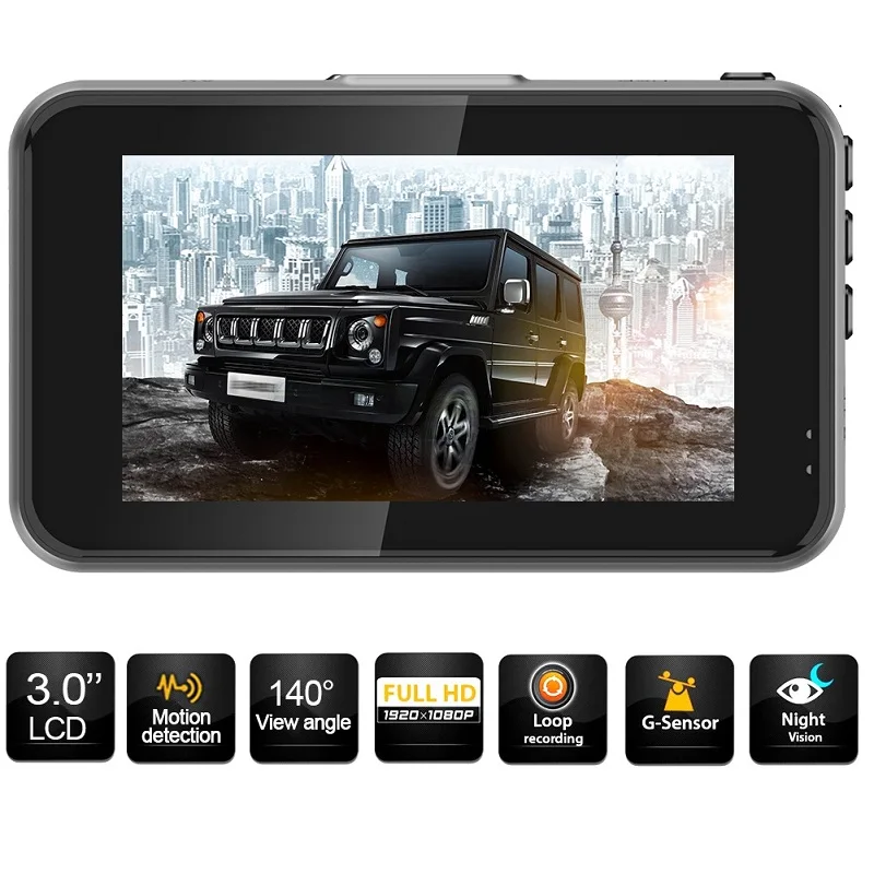 

Dash Cam Camera Anytek X31 1080FHD Driving Recorder G-sensor 3" Inch Display F2.0 30 FPS Built-in speaker