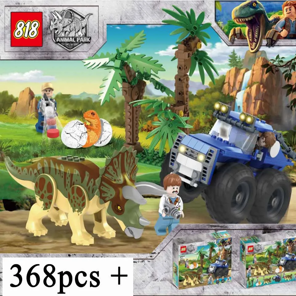 

New Jurassic World Movie Dinosaur Tyrannosaurus T. rex vs Dino-Mech Battle Transport Building Blocks 75938 Toys Children Gifts