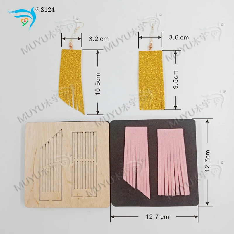 Желтый кисточка earrings-S124 руководство высечки и деревянные штампы
