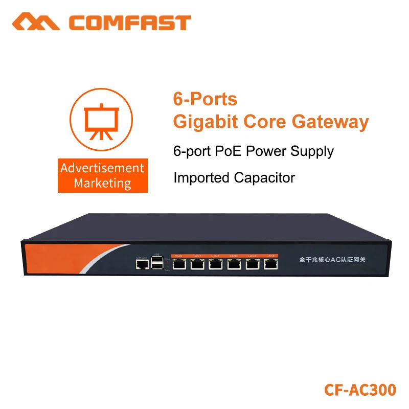 Comfast 6-Port Gigabit Core Gateway Router/AC Controller Integrated Machine High Performance Industrial Control Network CF-AC300 |