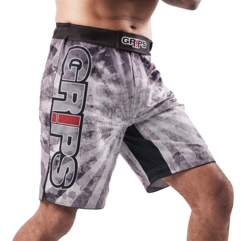 MMA Camouflage fitness ferocious Grips geometric boxing shorts Tiger Muay Thai mma shorts boxing clothing fight shorts sanda - Цвет: GR3