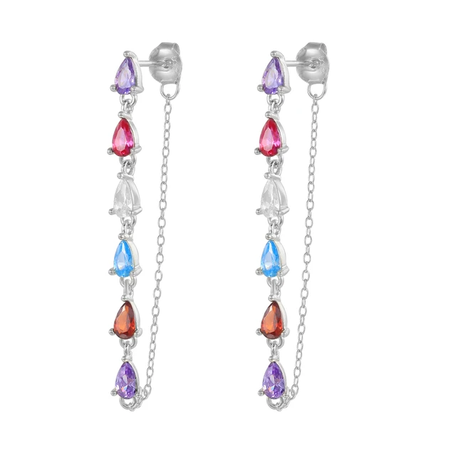 BOAKO Necklace 925 Sterling Silver Jewelry For Women 2020 Sequins Cadena Plata Fashion Jewelry Choker Crystal Gold/Silver #8.5 D(earring)