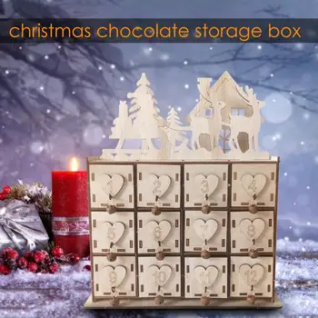 

Christmas Advent Calendar Storage Box Innovative Wooden Children's Candy Gift Candy Boxes Christmas Decoration Grocery Organize