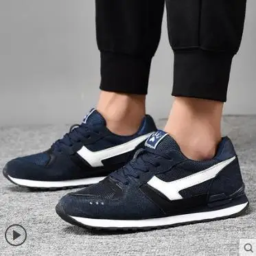 89068 Navy blue Мужская обувь; кроссовки для бега; спортивная обувь на резиновой подошве; обувь из натуральной кожи; дезодорант; комфорт; пот; сухой; Низкий верх; брендовая мужская обувь - Цвет: 89068 Navy blue