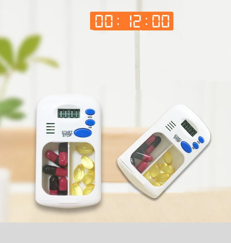 

Mini Portable Pill Reminder Drug Alarm Timer Electronic Box Organizer LED Display Alarm Clock Remind Small First Aid Kit