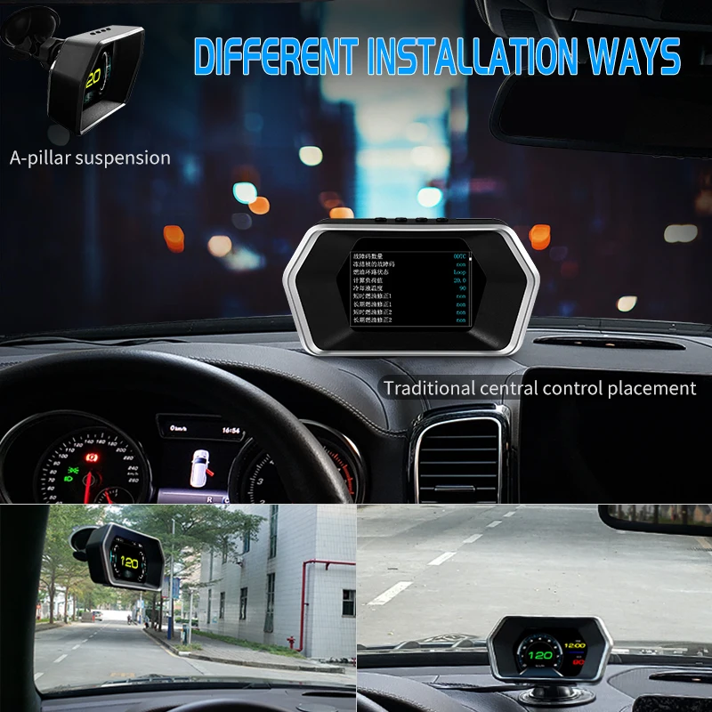   ÷ P17 ֽ  ý OBD + GPS Ʈ ڵ HUD     ˶    µ RPM