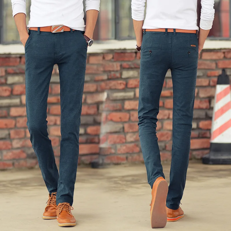 Skup TANGYAXUAN spodnie marki mężczyźni wiosna i jesień klasyczne moda Slim Fit Casual męskie spodnie wysokiej jakości męskie marki odzież