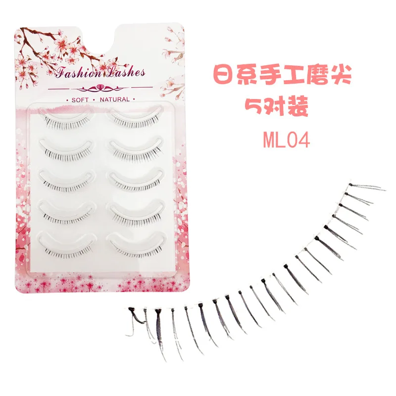 

Five-Pairs Entirely Handmade Sharpened False Eyelashes Natural Long False Eyelashes Natural