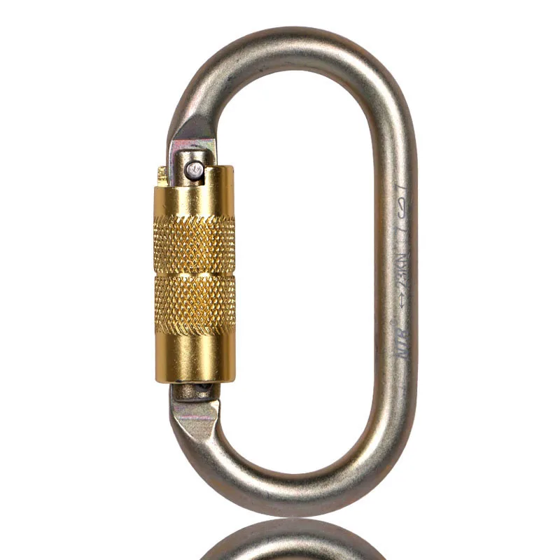 

Carabiner Outdoor Safety O Shape Quickdraws 23KN Alloy Steel Rock Climbing Mountaineering Caving Protective Rescue Quickdraw Kit