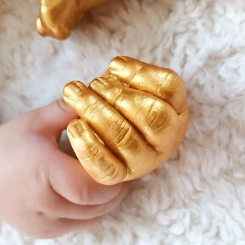 

3D Hand & Foot Print Mold for Baby Powder Plaster Casting Kit Handprint Footprint Keepsake Gift Baby Growth Memorial