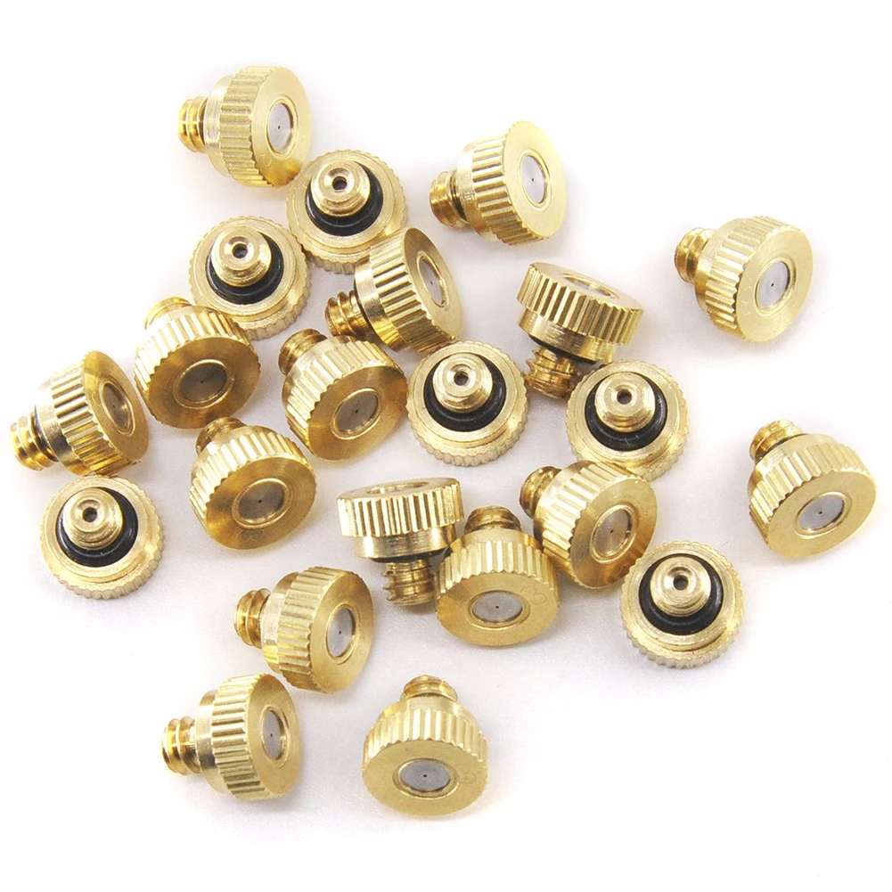 22pcs Nozzles Garden Misting Water Sprayer Anti Corrosion Leak Proof Easy Install Durable Brass Low Pressure 0.3mm Orifice