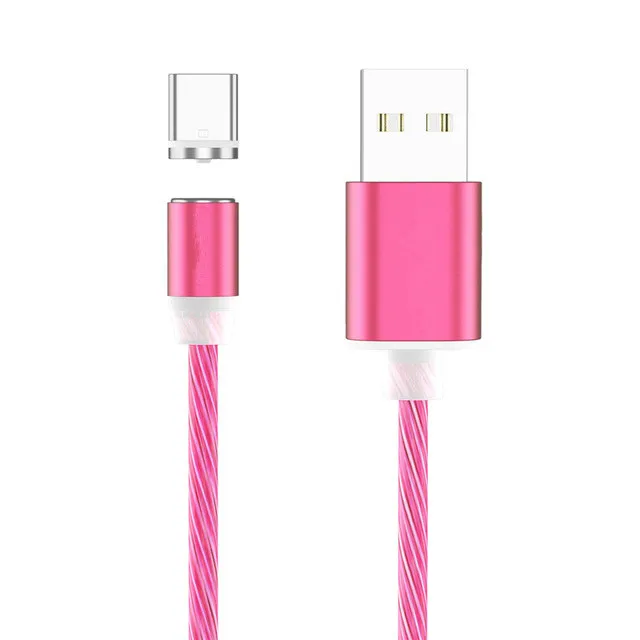 USB светящийся кабель со светодиодной подсветкой для iPhone 11 Pro зарядное устройство Micro USB Электрический провод зарядный кабель для мобильного телефона для Vivo NEX - Цвет: Pink