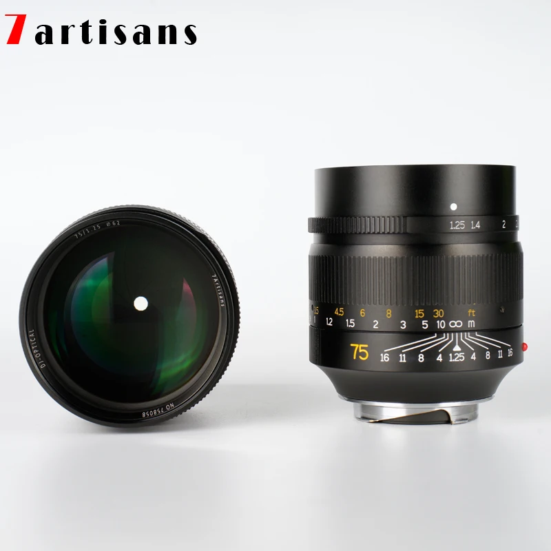 Портретная линза 7artisans F1.25 75 мм объектив Leica M-mount для камеры M240 M3 M5 M6 M7 M8 M9 M9P M10