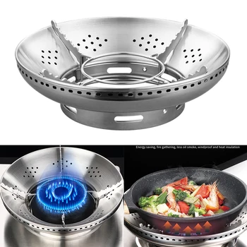 

Kitchen Multifunction Gas Stove Cover Stainless Steel Bracket Windshield Home Tool Universal Energy-Saving Gathers Windproof