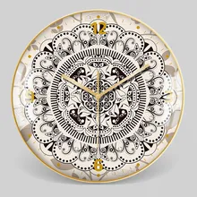 Nordic Morocco Decorative Clock Ethnic Style Glass Bohemian Pattern Wall Clock Mute Home Wall Clocks