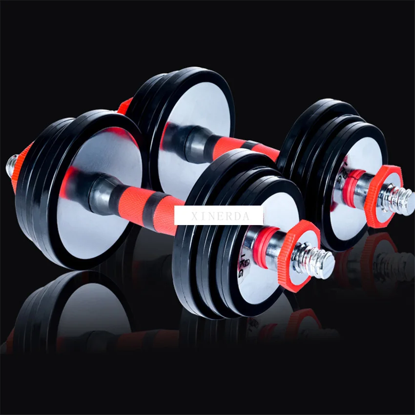15kg Dumbbell Set With Bar Rod Solid Pure Steel Weight Lifting Set Home Gym Barbells Dumbbell Weight Lifting Sports Training