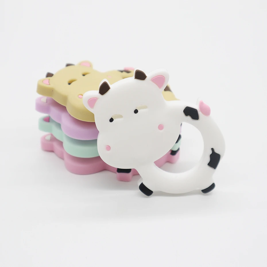 

Rodent Cartoon Baby Teether BPA Free Funny Animal Cow Infant Teething Toys Silicone Chew Charm Pacifier Pendant Silicone Teether