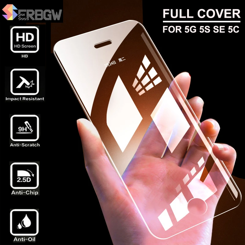 

9H Tempered Glass For Apple iPhone 5 5S 5C SE Anti-Burst Screen Protector Glass For iPhone 5S SE front and back Protective Film