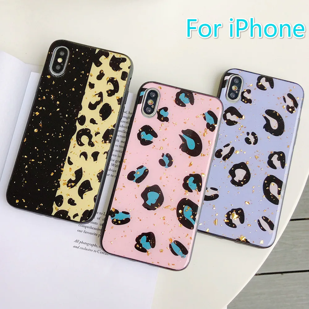 LCHULLE Leopard Print Gold Foil Case for Huawei P20 P30 Mate 20 Pro Luxury Glitter Bling Soft Fashion Back Slim Cover Coque |