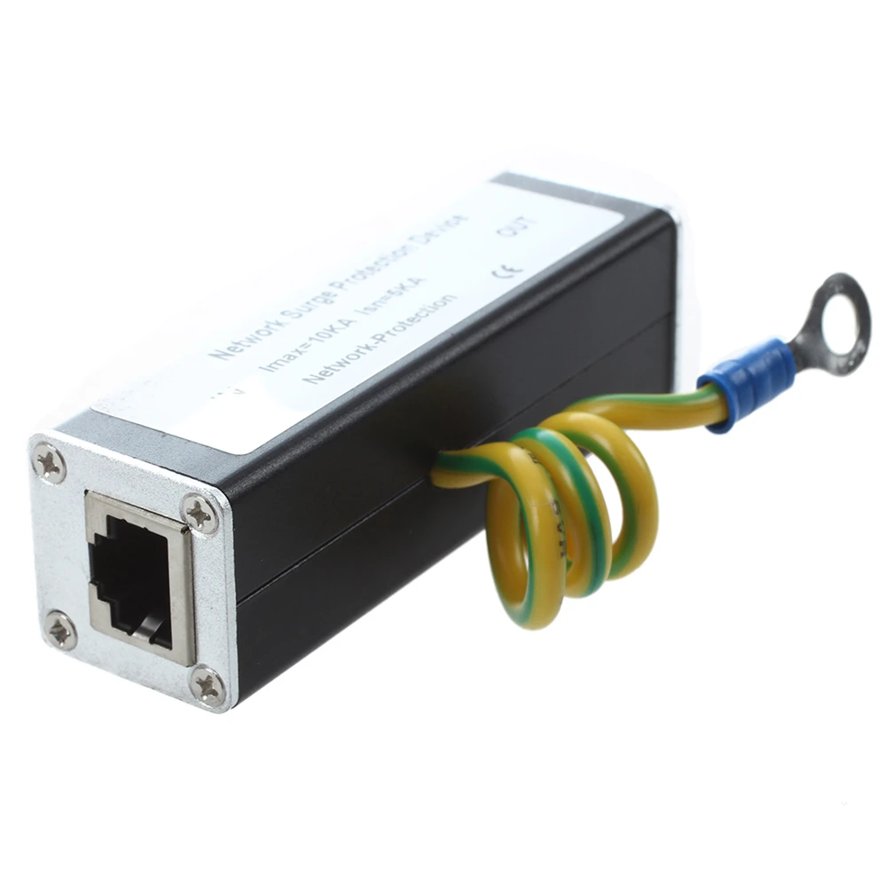 CAT5 CAT6 протектор PoE+ Gigabit 1000 MBS RJ45 разъем RJ45 разъем ethernet Защита от перенапряжения гром молниеотвод POE гигабит