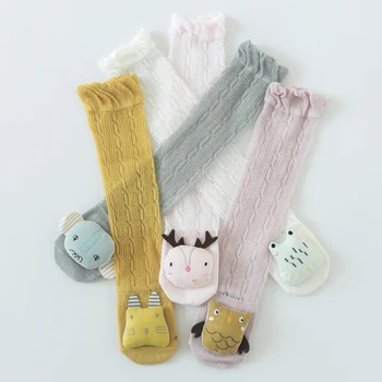 

Summer Thin Section Knee Stockings Mesh Breathable Mosquito-proof Baby Socks Cartoon Socks Gray Elephant1