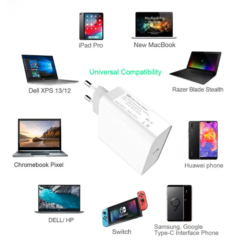 Adaptador com Plugue Tquq Carregador pd 3.0 Dobrável Suporte Iphone 12 11 xs Macbook ar - Pro Ipad Carregamento Rápido 65w Usb c - Image 3