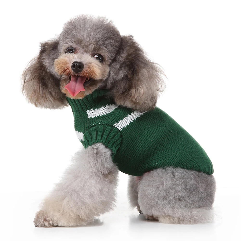 Свитер для собаки Рождественский зеленый и белый собака, свитеры с рисунком «Щенок», теплая одежда, одежда, пальто, куртка, свитер, одежда