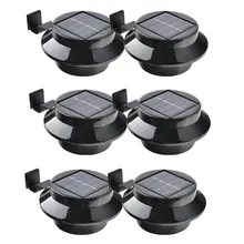 Солнечный силовой желоб светильник 3 светодиодный водонепроницаемый настенный светильник белый теплый белый забор ночной Светильник для садовой дорожки светодиодный светильник