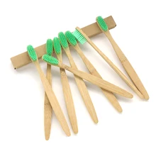 1000 шт бамбуковая Зубная Щетка Оптом Зеленая щетина мягкая щетина настроить логотип коробка с принтами и