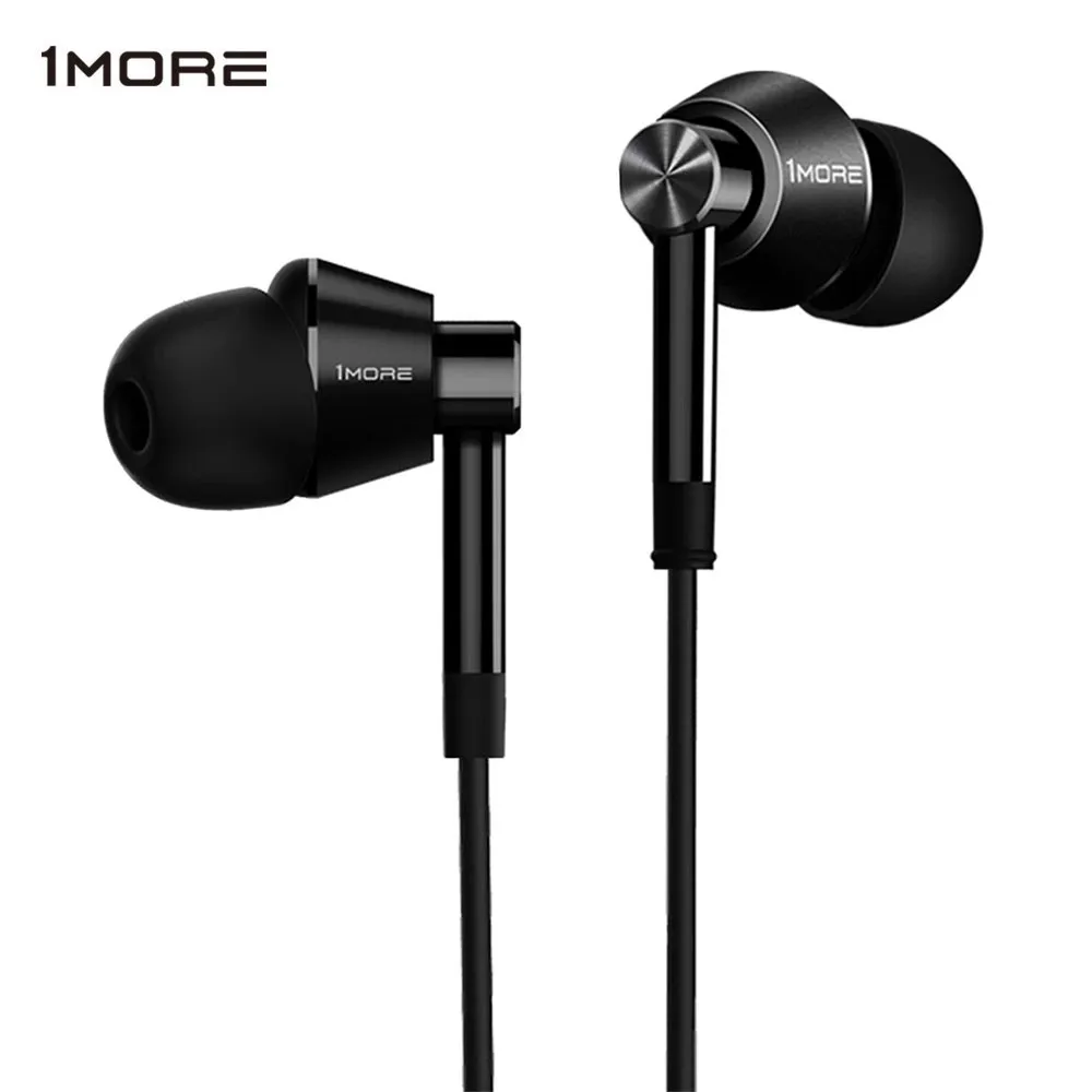 1MORE E1017 Dual Driver Graphene Dynamic Earphone In ear L Bending with Microphone Control of Volume Earphone