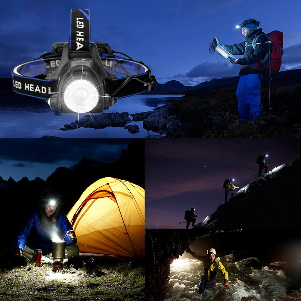 Super Bright LED Headlamp with Zoomable 3 Lighting Modes for Fishing, Camping, Hunting, and Adventure image 6
