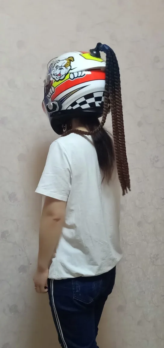 Cool personality motorcycle balance car helmet men's dirty plait ladies helmet retro plait decoration ideas