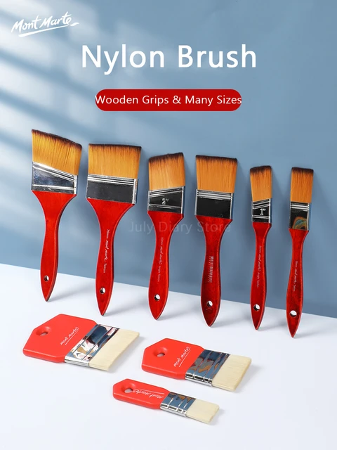 Mont Marte-Pinceau en nylon pour peinture à l'huile, brosse  d'interconnexion exacache, pinceau de ligne acrylique, outil de peinture  murale, pinceau à tête plate - AliExpress