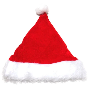 

12PCS Velvet Composite Non-Woven Fabric Christmas Hat Plush Christmas Hat Double Thicken Plush Christmas Hat