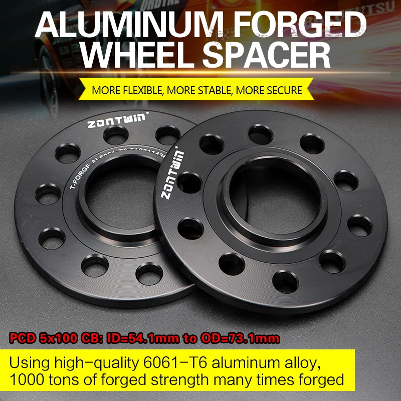 

2Pieces 3/5/8/10/12mm Wheel Spacers Conversion Adapters PCD 5x100 CB: ID=54.1mm to OD=73.1mm suit for 5 Lug Universal Car